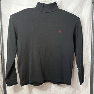 Polo Ralph Lauren Black Turtleneck Men's M Red Pony Preppy Classic Knit